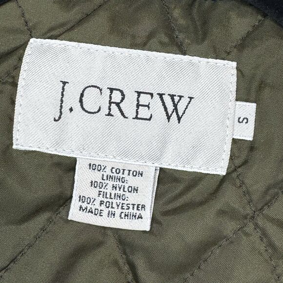 J.Crew Men’s Quilted Field Utility Jacket Navy Size Small Cotton Lined Barn Coat - Picture 9 of 16